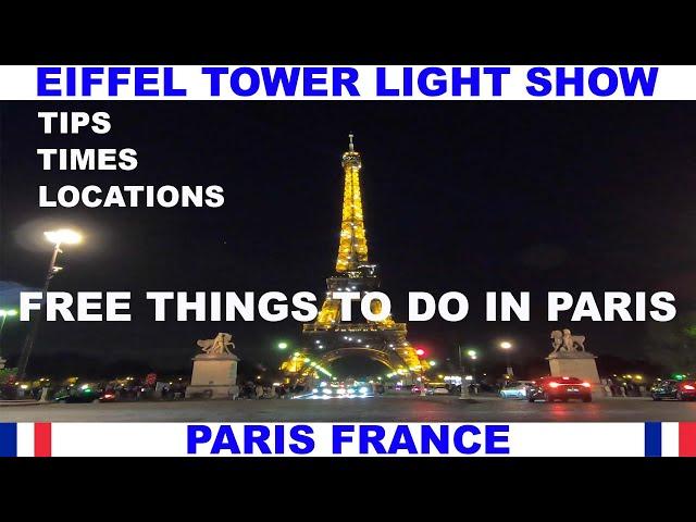 EIFFEL TOWER EVENING LIGHT SHOW IN PARIS FRANCE - FREE THINGS TO DO IN PARIS FRANCE