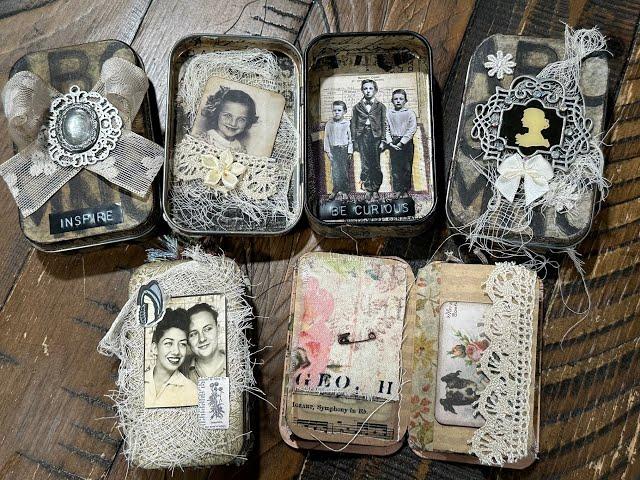 Craft With Me - Mini Journal for Altered Tin Box Part 2 - Mini Journal from Start to Finish