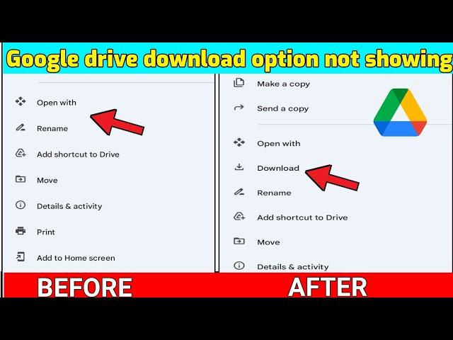 Google drive download option not showing / Google drive me download ka option kaise laye