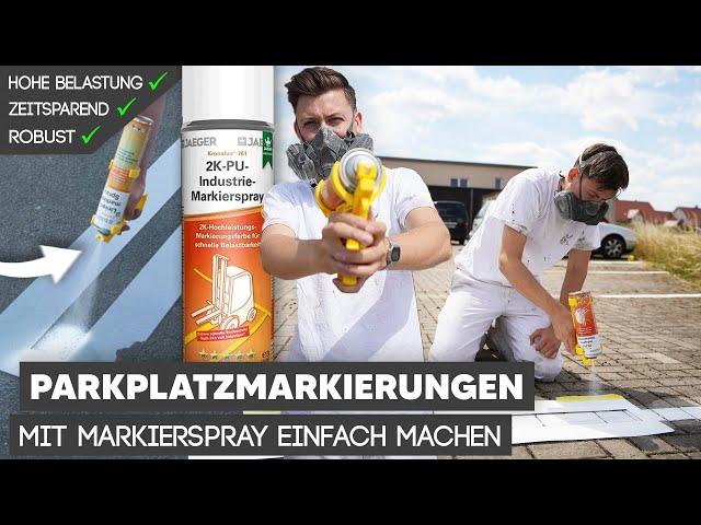 Parkplatzmarkierungen mit Jaeger 2K-PU Industrie-Markierspray richtig machen (Schritt für Schritt)