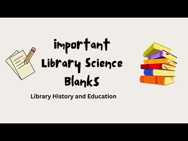 Important Library and information science blank for SPSC, FPSC and other competitive exams