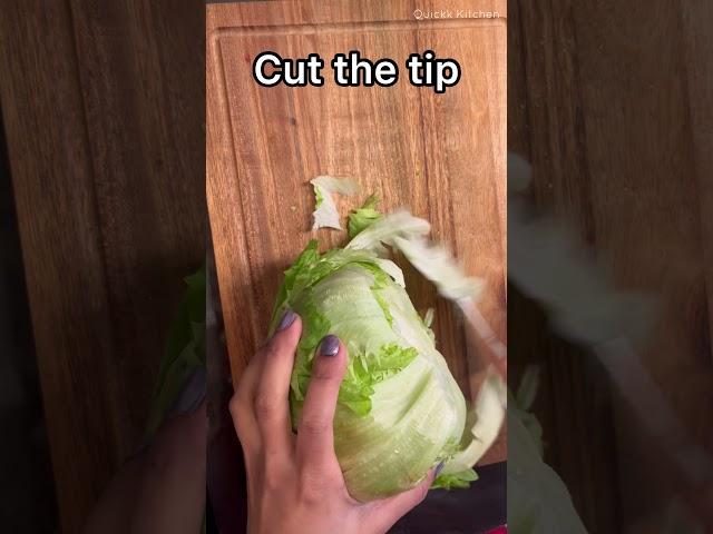 How to cut Iceberg for Salad / Perfect way to chop iceberg nicely 