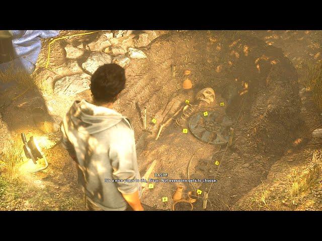 Basim Visits Eivor's Grave Assassins Creed Valhalla Ending