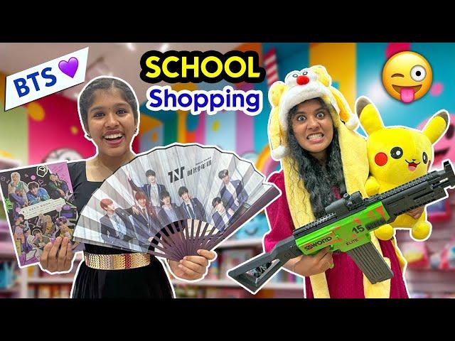 Ammu ku SCHOOL SHOPPING️ - Exploring Cute BTS Products || Atrocities with Akka || Ammu Times