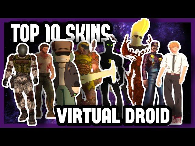 TOP 10  SKINS VIRTUAL DROID 2  2023 | VRM | BOY SKINS HOMBRE SERIES Y CARTOONS  | VD2 