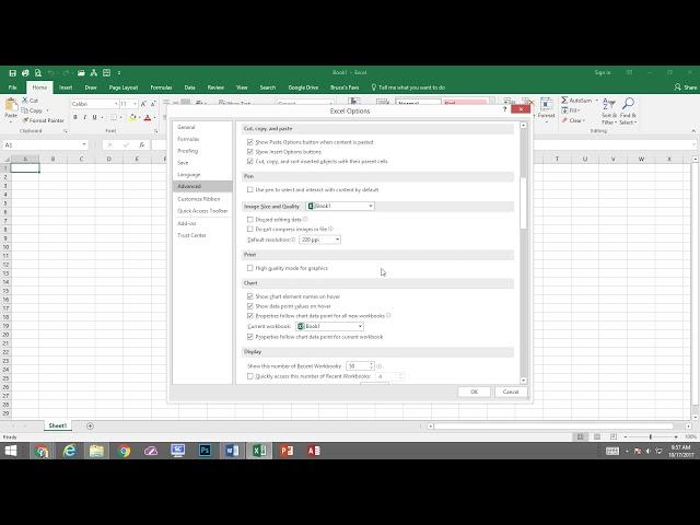 Changing the Default Settings in Microsoft Excel