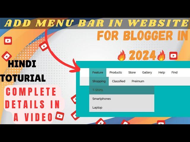 How To Add Navigation Bar in Blogger 2024 For Free | Top Menu Navigation Bar BlogSpot | MT TUROR