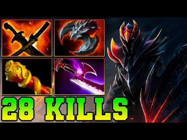 28 Kills Dragon Knight Dota 2 !! Dragon Knight Carry Dota 2 Safelane Pro Gameplay 7.37