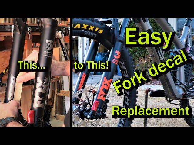 How to Replace Fork Decals Stickers. FOX Performance on Trek Fuel EX