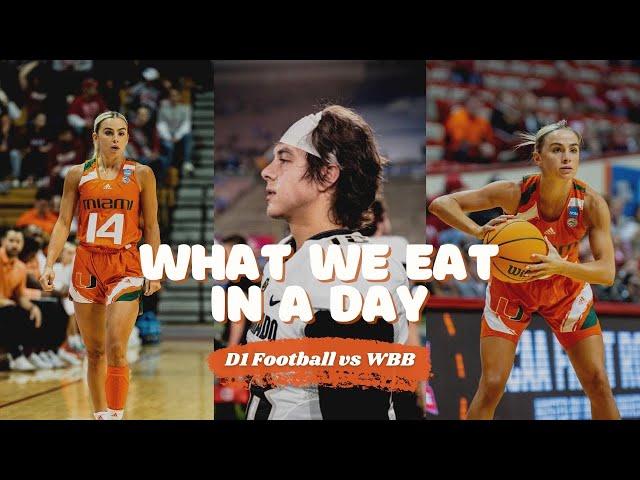 WHAT A D1 FOOTBALL PLAYER EATS IN A DAY VS WBB *University of Colorado & UMIAMI* Cavinder Twins