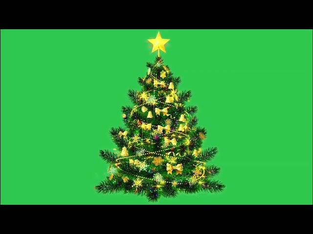 Christmas Tree Animation Green Screen || Christmas Tree Lights Green Screen