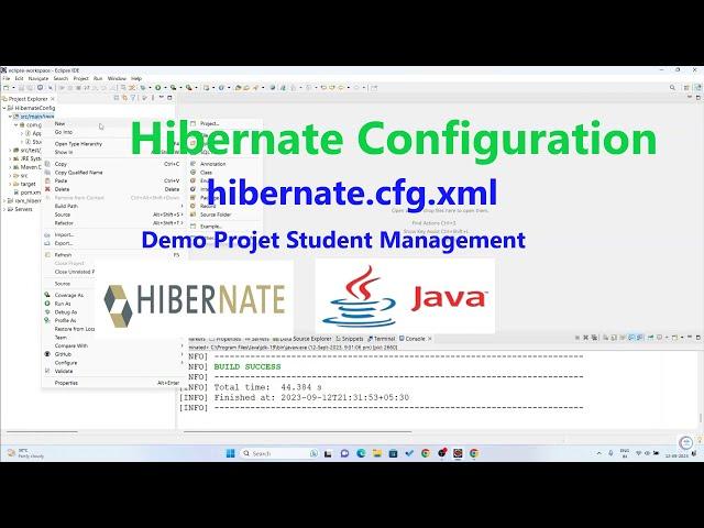 Hibernate Project Student Management  in Eclipse  Ide  Configuring  Project