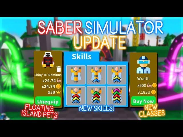 NEW ISLANDS UPDATE IN SABER SIMULATOR! *SKILLS ADDED*+ OP DOMINUS PETS