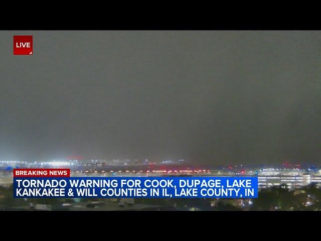 Possible tornado caught on camera near O'Hare Airport