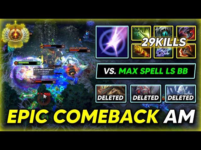 EPIC COMEBACK LATE GAME CARRY Anti Mage 29Kills Facing Against Max Spell Lifesteal Bristleback DOTA2