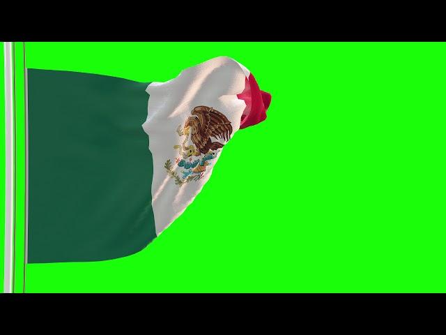 Mexico green screen flag video