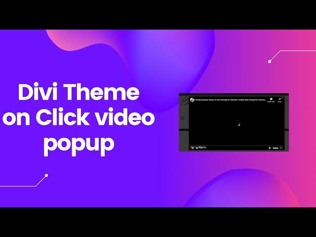 Divi Theme Tutorial - How to popup video