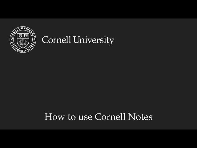 How to Use Cornell Notes