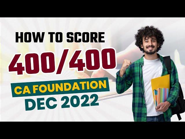 How to Score 400/400 in CA Foundation Dec 2022 #shorts