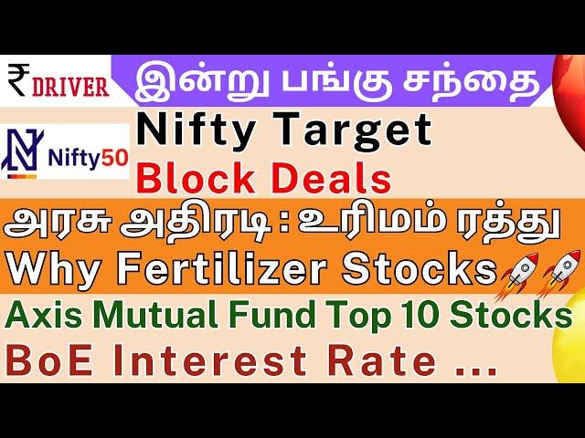 NIFTY Target | Tamil share market news | Delta Corp | Fertiliser stocks | Indus Towers | Axis Bank