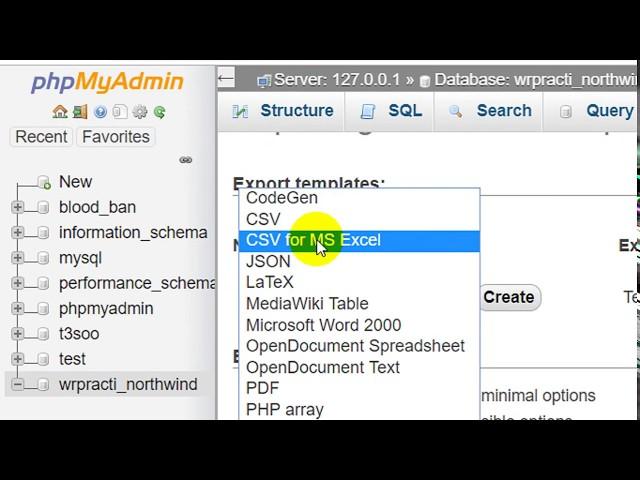 How to Export Database Code to Excel File in PHPmyAdmin