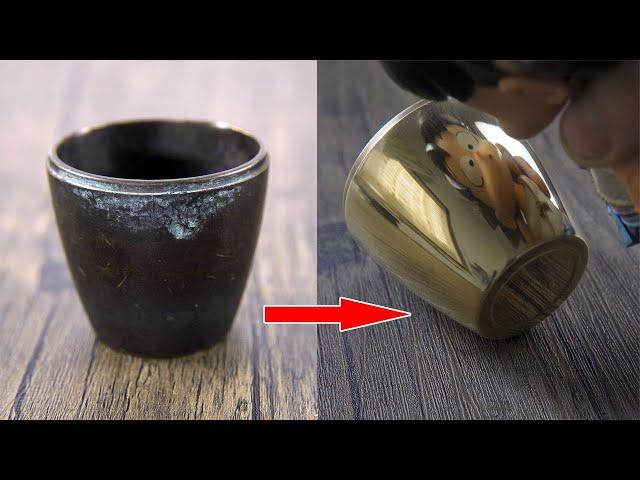 Old brass Cup Restoration - Mirror Polish Finish