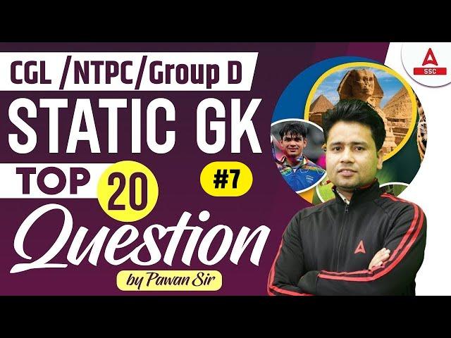 Top 20 Static GK Questions for SSC CGL/NTPC/Group D #7 | GK GS By Pawan Moral Sir