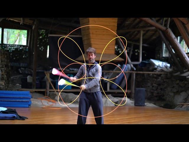 Split-opposites poi flower switchback pattern!