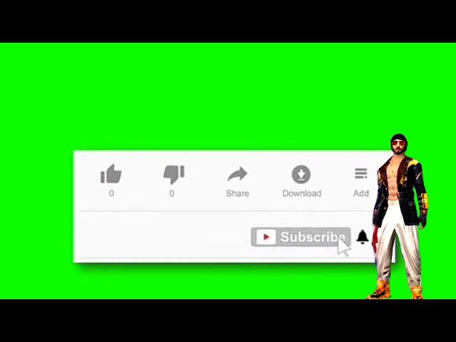 Animated Subscribe Button| Green Screen Effects |Freefire Green screen Andrew