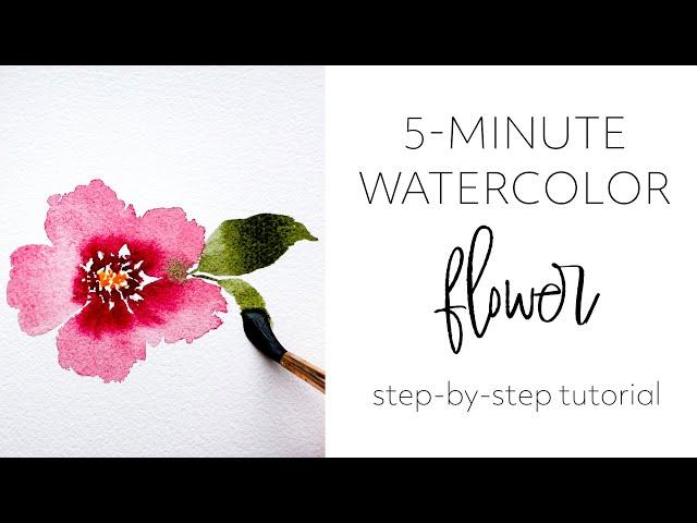 How to Paint the EASIEST Watercolor Flower | 5-Minute Loose Floral Tutorial for Beginners