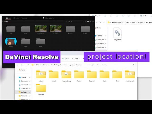 Location where projects are saved in DaVinci Resolve.