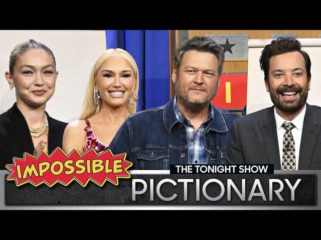 Impossible Pictionary with Blake Shelton, Gigi Hadid and Gwen Stefani | The Tonight Show