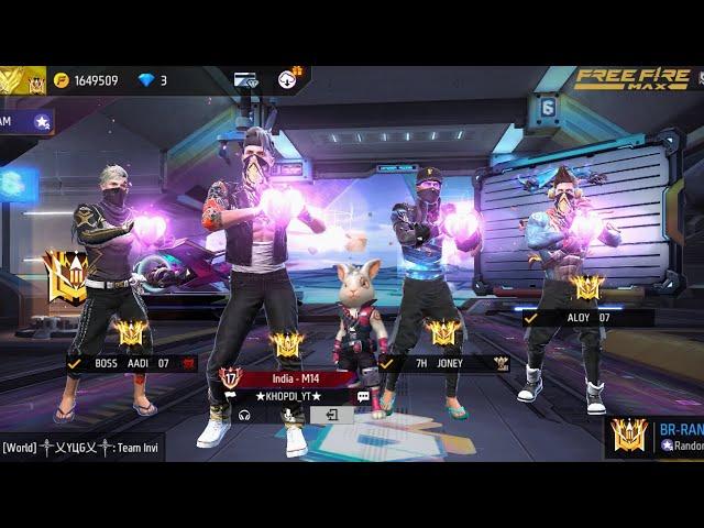 FREE FIRE GRANDMASTER SQUAD RUSH  GAMEPLAY HARD LOBBY FULL GAMEPLAY - GARENA FREE FIRE