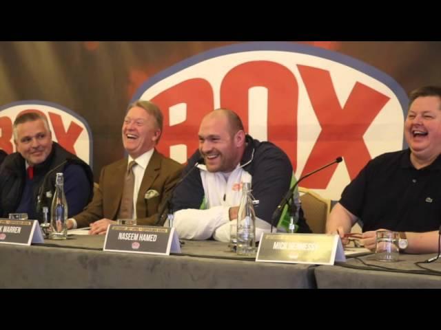 COMEDY GOLD!! - TYSON FURY & PRINCE NASEEM HAMED EXCHANGE BANTER DURING PRESSER / FURY v KLITSCHKO 2