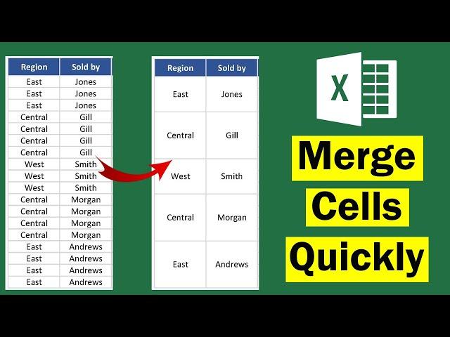 Fastest Way to Merge Cells in Excel | Merge Same Values/Duplicates in Excel