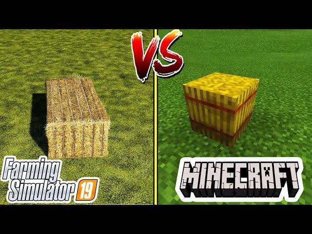 Farming Simulator 19 VS Minecraft : BALE MAKING !!!!