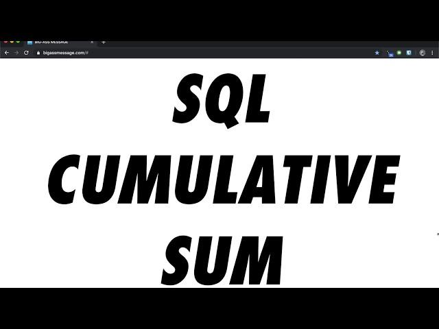 SQL Cumulative Sum