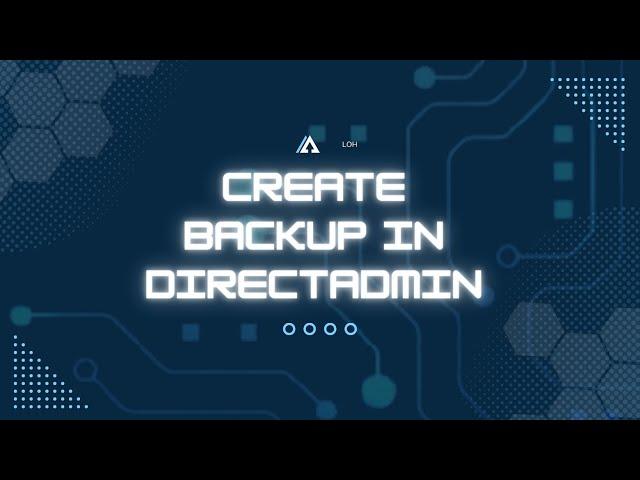 How to create backup in DirectAdmin