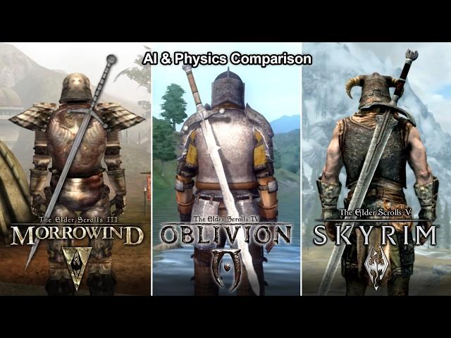 Morrowind vs. Oblivion vs. Skyrim - AI & Physics Comparison