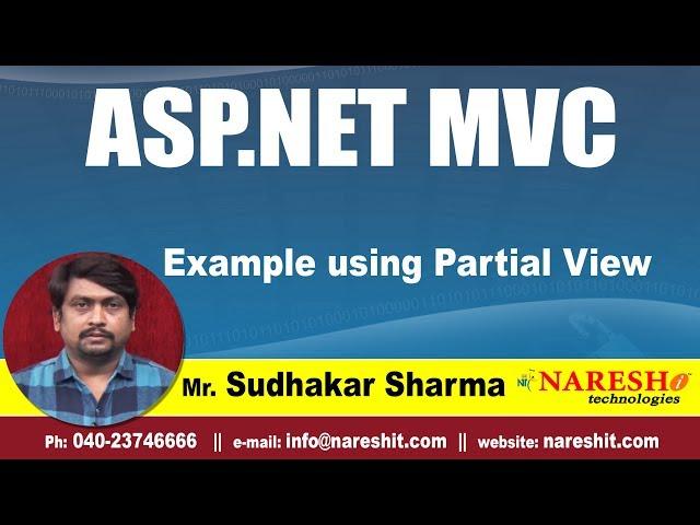 Example using Partial View | asp.net MVC Tutorials | By Mr.Sudhakar Sharma