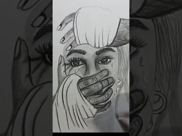 Save girl pencil drawing ( stop Rape)  #viral #shorts