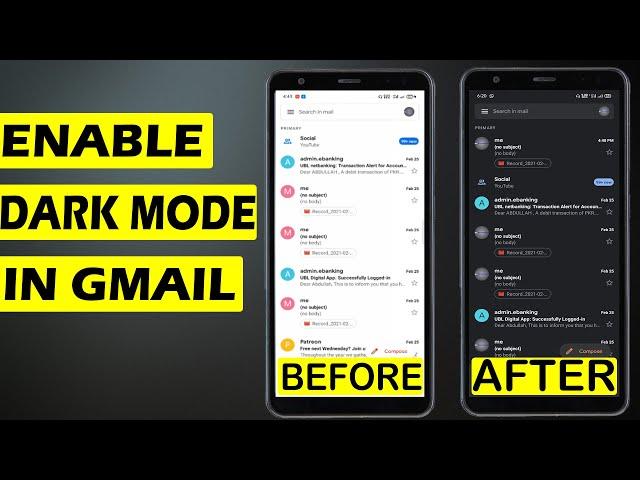 How to enable dark mode in gmail mobile app | gmail dark mode