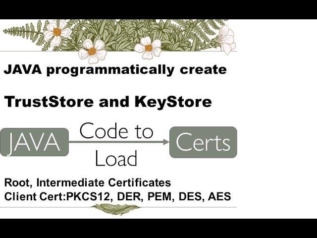 Java programmatically create keystore and truststore and import certificates into it