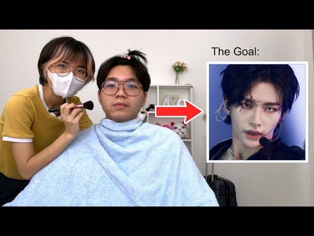 TURNING MY BROTHER INTO A KPOP STAR (he is yassified)