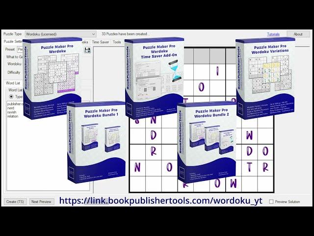 Create Wordoku puzzles, fun word puzzles using sudoku rules, with Puzzle Maker Pro - Wordoku