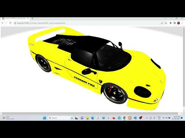 LOAD A FERRARI CAR 3D GLTF MODEL WITH THREE.JS