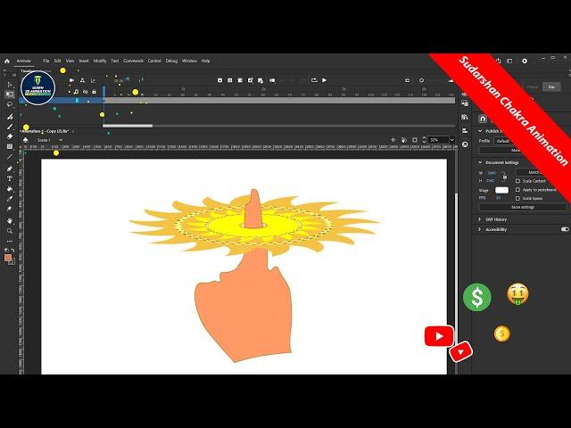 How to Make Sudarshan Chakra Animation in Adobe Animate | 2D Animation    Hindi Tutorial | Animation