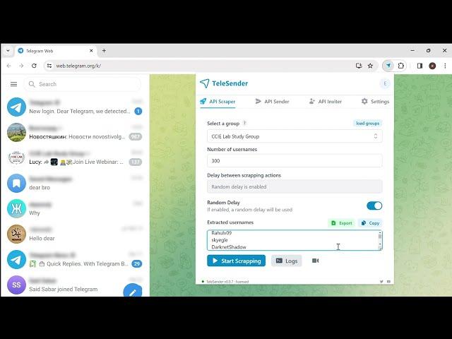 How to scrape Telegram usernames from a group - Telesender