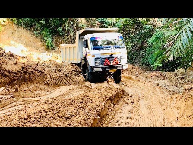 Tata 1618 4x4 tipper offroad fully loaded with timber| 4x4 heavy duty truck | Tata ka dam| Nagaland