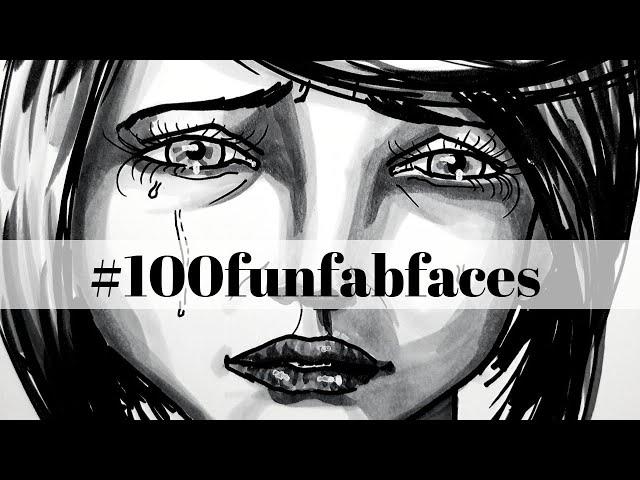 How to Draw a Sad Girl in Copic Markers  (Video 18 of the #100funfabfaces Challenge)